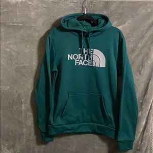 The North Face large logo hoodie green